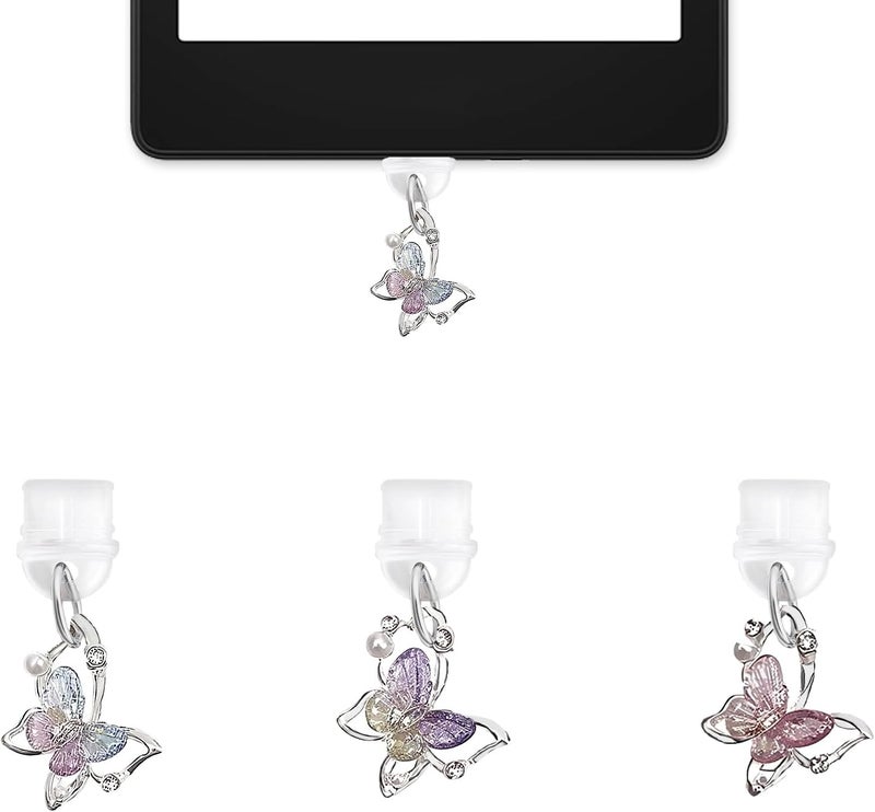 QPIXVB 3PCS Dust Plug Charm Type C,Kindle Dust Plug Charm,Pink Kindle Paperwhite Accessories for Readers Book Lover Women Men Teachers Students - Image 1